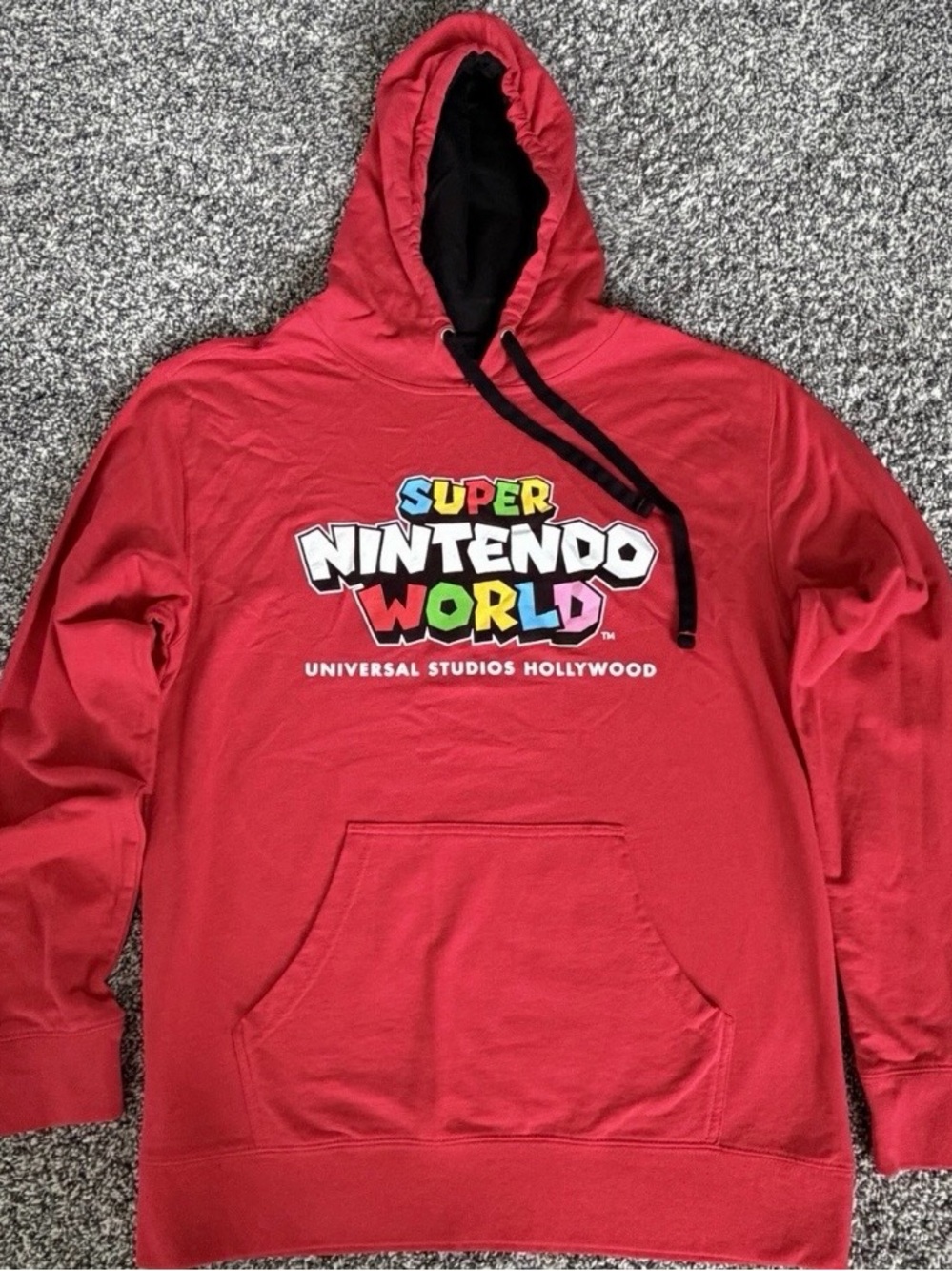 Super Nintendo World Men Medium Red Universal Studios Hollywood Mario Hoodie